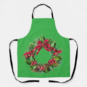 Eleganter Weihnachtskranz mit Red Bow, Holly & But Schürze (Vorderseite)