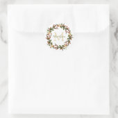 Eleganter Weihnachtskranz Monogramm Initiale Klass Runder Aufkleber (Tasche)