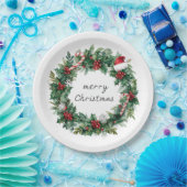 Eleganter Weihnachtskranz Papierplatten Pappteller (Party)