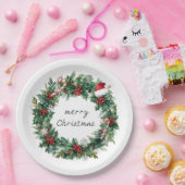 Eleganter Weihnachtskranz Papierplatten Pappteller (Party)