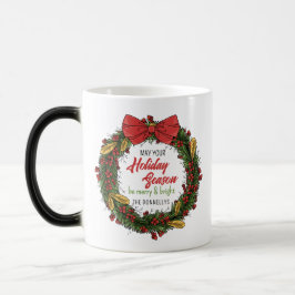 Eleganter Weihnachtskranz personalisieren Tasse