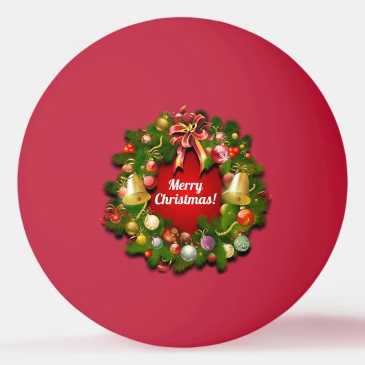 Eleganter Weihnachtskranz Ping Pong Ball Tischtennisball (Vorderseite)