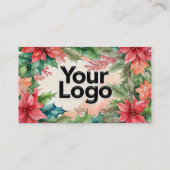 Eleganter Weihnachtskranz QR Code Begleitkarte (Rückseite)