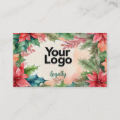 Eleganter Weihnachtskranz QR Code Begleitkarte (Rückseite)