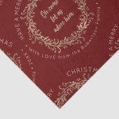 Eleganter Weihnachtskranz Rotes Gold Frohe Weihnac Seidenpapier (Ausschnitt)