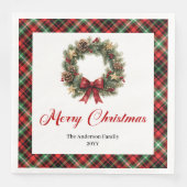 Eleganter Weihnachtskranz Servietten-Set mit indiv Serviette (Vorderseite)