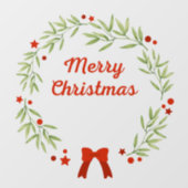 Eleganter Weihnachtskranz und Sterne Fensteraufkleber (Blatt)