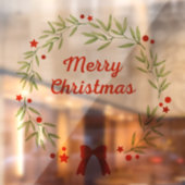 Eleganter Weihnachtskranz und Sterne Fensteraufkleber (Blatt 2)