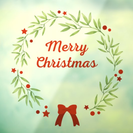 Eleganter Weihnachtskranz und Sterne Fensteraufkleber (Blatt 3)