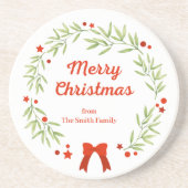 Eleganter Weihnachtskranz und Sterne Getränkeuntersetzer (Vorne)