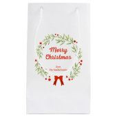 Eleganter Weihnachtskranz und Sterne Kleine Geschenktüte (Vorderseite)