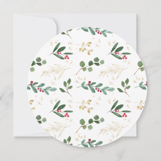 Eleganter Weihnachtskranz Virtual Baby Shower Einladung (Rückseite)