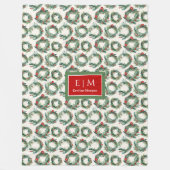 Eleganter Weihnachtskränze individuelle Name Fleecedecke (Vorderseite)