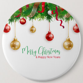 Eleganter Weihnachtskranzkarren mit Ornamenten Button