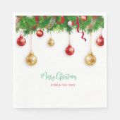 Eleganter Weihnachtskranzkarren mit Ornamenten Serviette (Vorderseite)