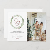 Eleganter Weihnachtskraut Joy Botanischer Feiertag Postkarte (Vorne/Hinten)