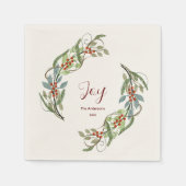 Eleganter Weihnachtskraut Personalisierter Name Serviette (Vorderseite)