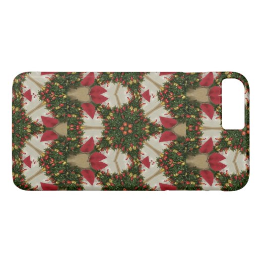 Eleganter Weihnachtskraut Rot Grün Kaleidoskopisch Case-Mate iPhone Hülle (Rückseite (Horizontal))