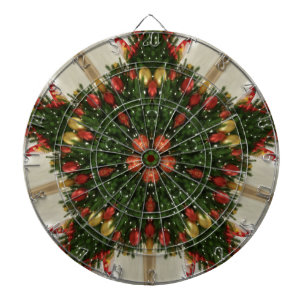 Eleganter Weihnachtskraut Rot Grün Kaleidoskopisch Dartscheibe