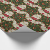 Eleganter Weihnachtskraut Rot Grün Kaleidoskopisch Geschenkpapier (Ecke)