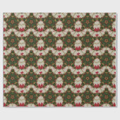 Eleganter Weihnachtskraut Rot Grün Kaleidoskopisch Geschenkpapier (Flach)