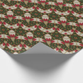 Eleganter Weihnachtskraut Rot Grün Kaleidoskopisch Geschenkpapier (Ecke)