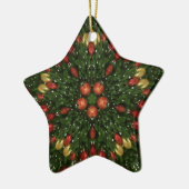 Eleganter Weihnachtskraut Rot Grün Kaleidoskopisch Keramik Ornament (Links)