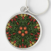 Eleganter Weihnachtskraut Rot Grün Kaleidoskopisch Schlüsselanhänger (Vorne)