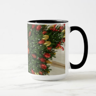 Eleganter Weihnachtskraut Rot Grün Kaleidoskopisch Tasse