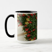 Eleganter Weihnachtskraut Rot Grün Kaleidoskopisch Tasse (Links)