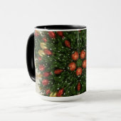 Eleganter Weihnachtskraut Rot Grün Kaleidoskopisch Tasse (Vorderseite Links)