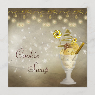Eleganter Weihnachtskrümelswap Einladung