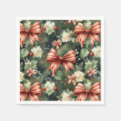 Eleganter Weihnachtsmann Candy Canes & Bows Serviette (Vorderseite)