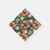 Eleganter Weihnachtsmann Candy Canes & Bows Serviette (Ecke)