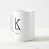 Eleganter Weihnachtsmonogramm-Becher Kaffeetasse (Vorderseite Links)