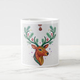 Eleganter Weihnachtsmonogramm-Buchstabe C Floralta Jumbo-Tasse