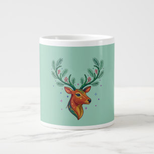 Eleganter Weihnachtsmonogramm-Buchstabe C Floralta Jumbo-Tasse