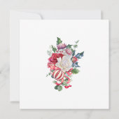 Eleganter Weihnachtsplatz in Roter Blüte Einladung (Rückseite)