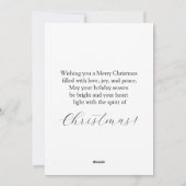 Eleganter Weihnachtsrahmen Feiertagskarte (Rückseite)