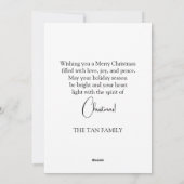 Eleganter Weihnachtsrahmen Feiertagskarte (Rückseite)