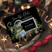 Eleganter Weihnachtsrahmen Save the Date Postkarte