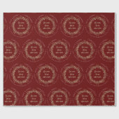 Eleganter Weihnachtsreath Adore Ihn Red Gold Geschenkpapier (Flach)