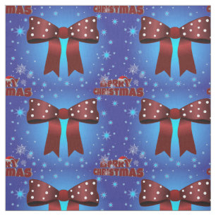 Eleganter Weihnachtsroter Bow mit weißen Punkten Stoff