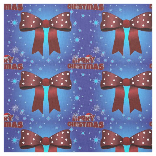 Eleganter Weihnachtsroter Bow mit weißen Punkten Stoff (Muster)