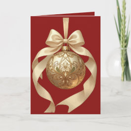 Eleganter Weihnachtsschmuck Beige und Braun Feiertagskarte