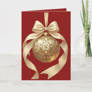Eleganter Weihnachtsschmuck Beige und Braun Feiertagskarte