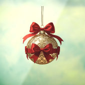 Eleganter Weihnachtsschmuck Beige und Rot Fensteraufkleber (Blatt 3)