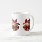 Eleganter Weihnachtsschmuck Beige und Rot Kaffeetasse (VorderseiteRechts)