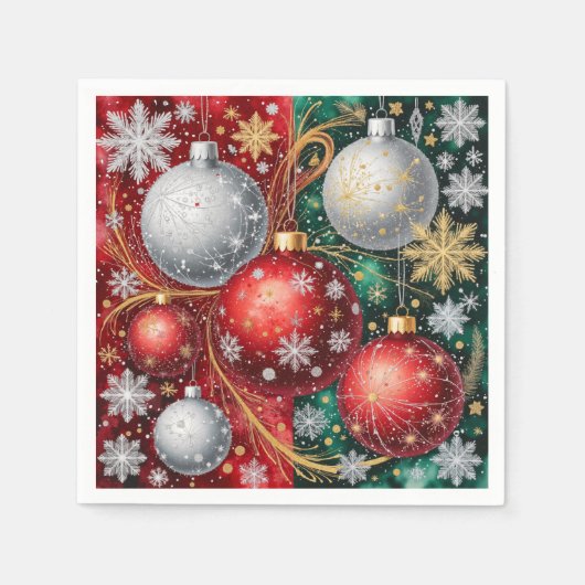 Eleganter Weihnachtsschmuck Serviette (Vorderseite)