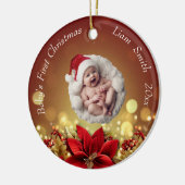 Eleganter Weihnachtsschnee Keramik Ornament (Links)
